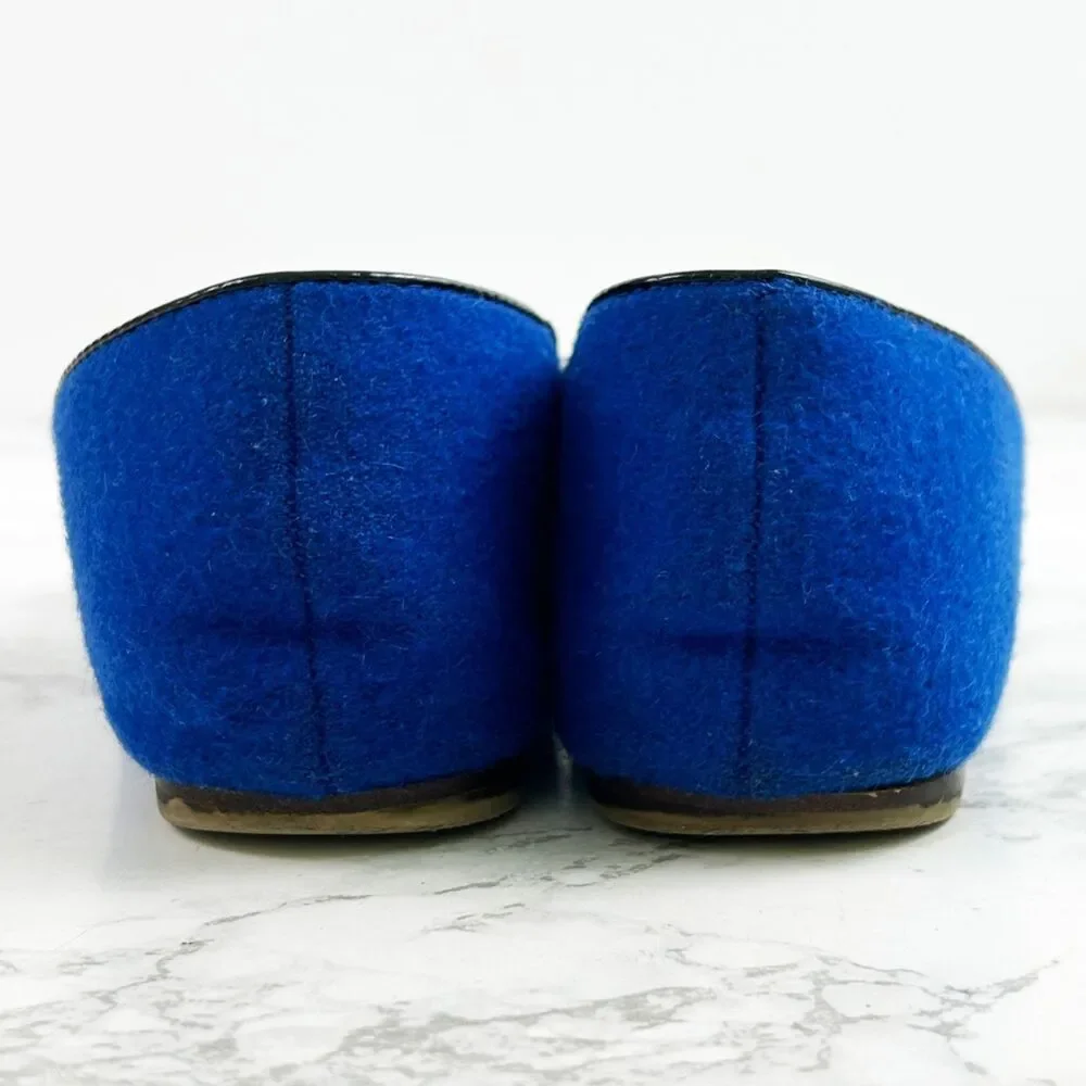 J.Crew Addie Royal Blue Wool Loafers (7) Cheers Champagne Slip On Flats Loafers